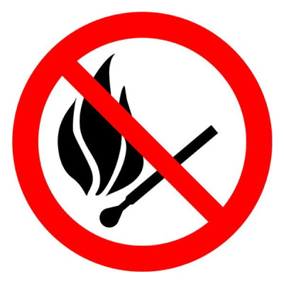 Забороняється користуватися відкритим вогнем